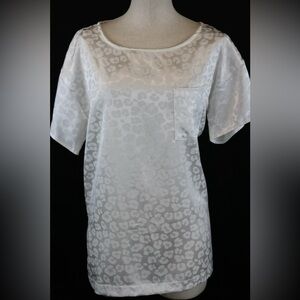 Short Sleeve Cheetah Print Blouse